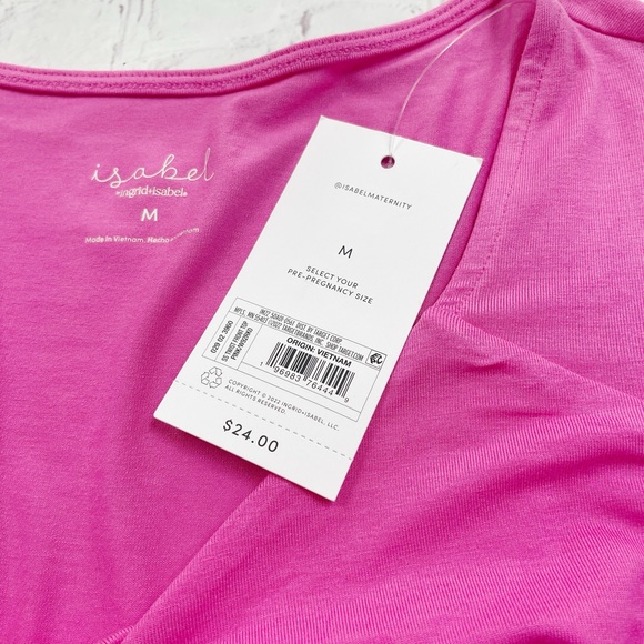 [Isabel Maternity] NWT pink twist front tee womens maternity medium - Picture 4 of 9